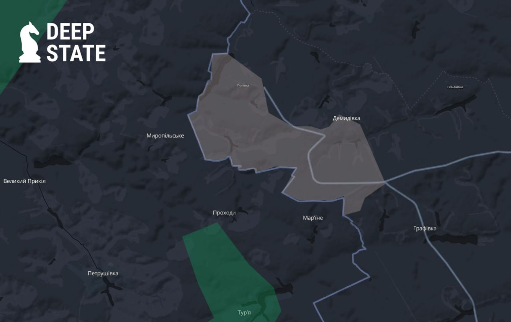 Ситуация на границе Белгородской области по версии DeepState