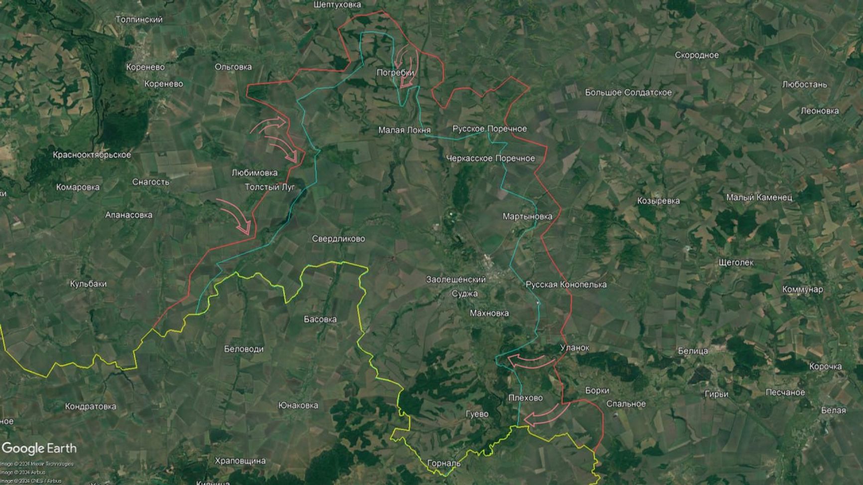 Ситуация в Курской области по версии OSINT-ресурса Dnipro Osint