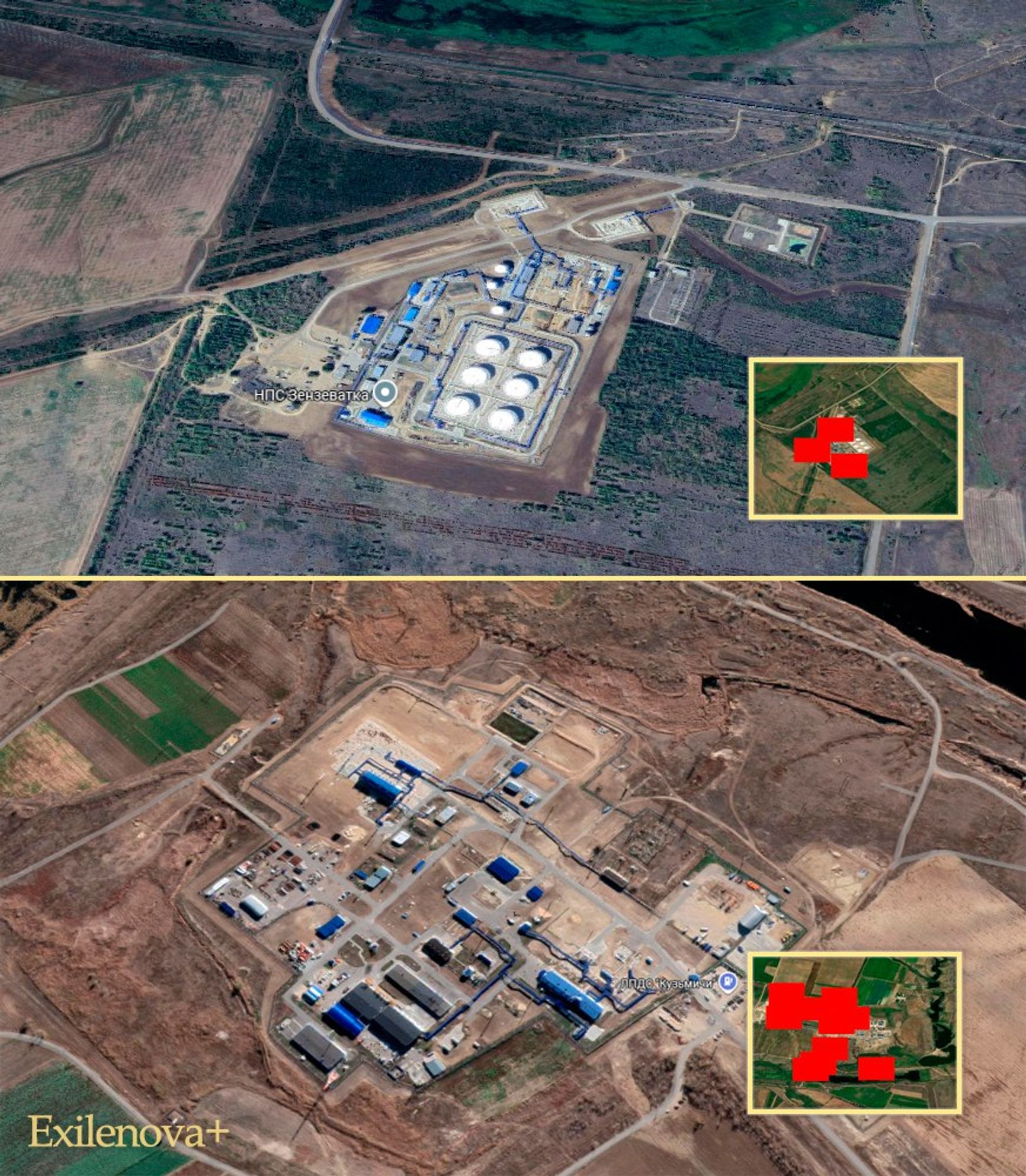 Пожары на территории перекачивающих станций «Зензеватка» и «Кузьмичи-1» в Волгоградской области по картам пожаров NASA FIRMS