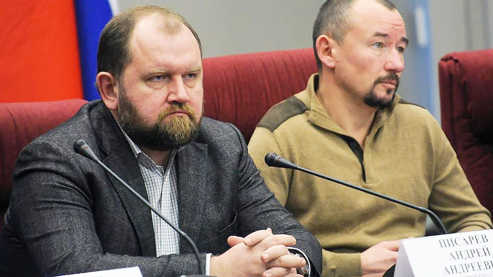 Andrei Pisarev pictured alongside propagandist Artyom Sheinin.