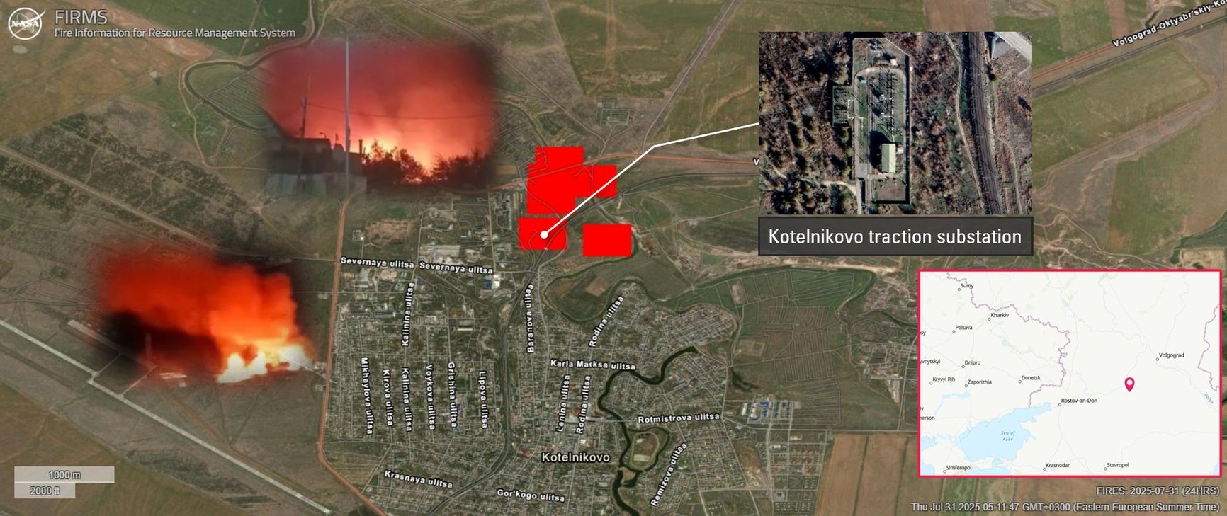 Последствия удара по станции Котельниково в Волгоградской области